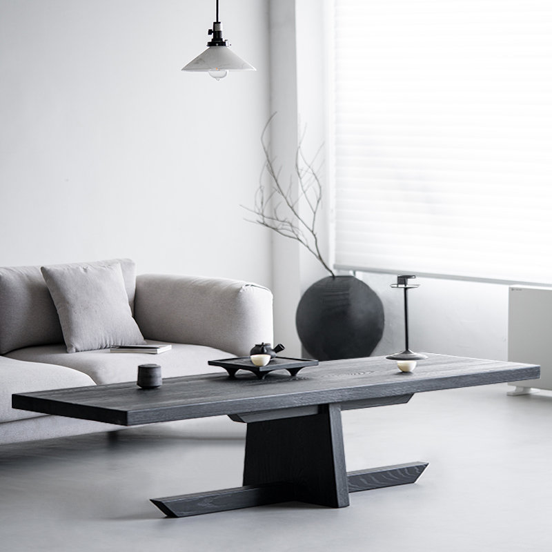 Table basse simple Wabi-sabi, H 15,7 po x L 59,1 po x l 19,7 po