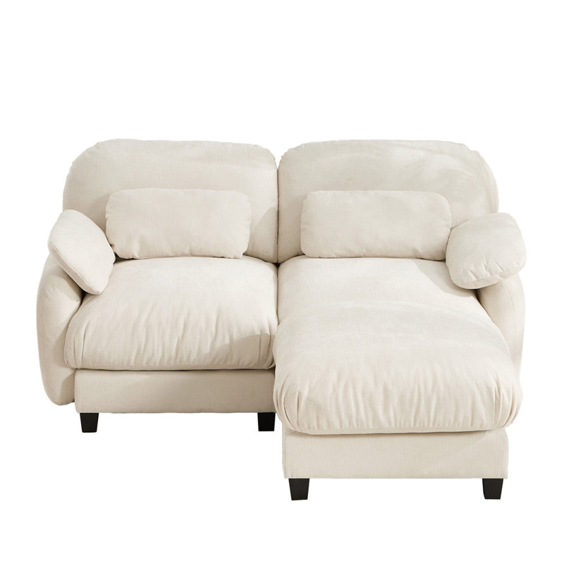 Modular L-Shaped Sectional Sofa, Beige Chenille