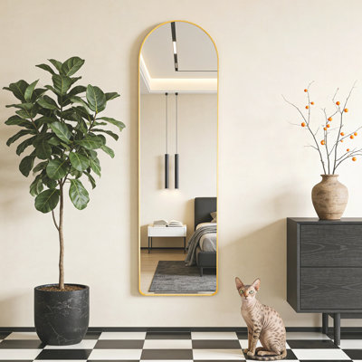 Full Length Aluminum Frame Arched Mirror
