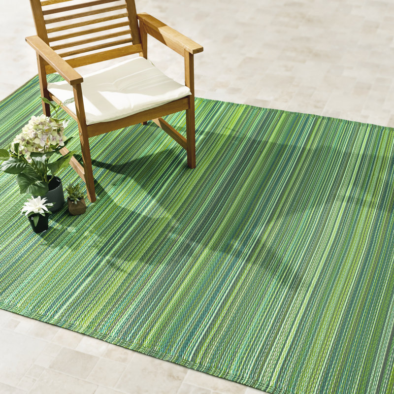 Outdoor Rug Plastic Straw Rug Waterproof Patio Amyree, Rectangle 8' x 10', Cancun - Green