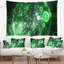 Tapisserie à la planète de bulles abstrait vert abstrait-28495622