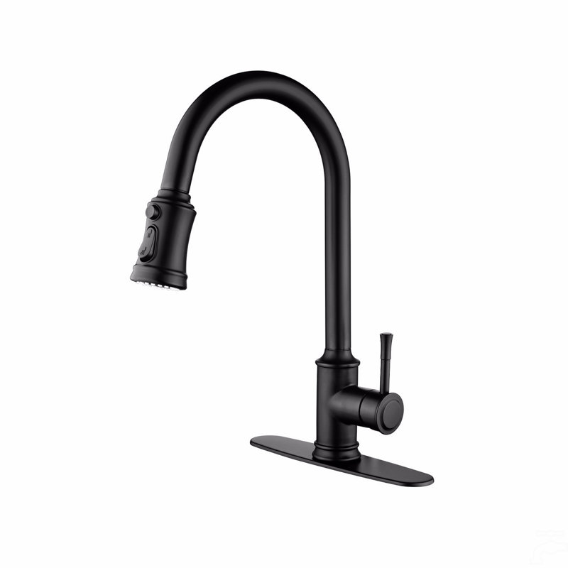 Robinet de cuisine tactile avec douchette extractible, Noir mat