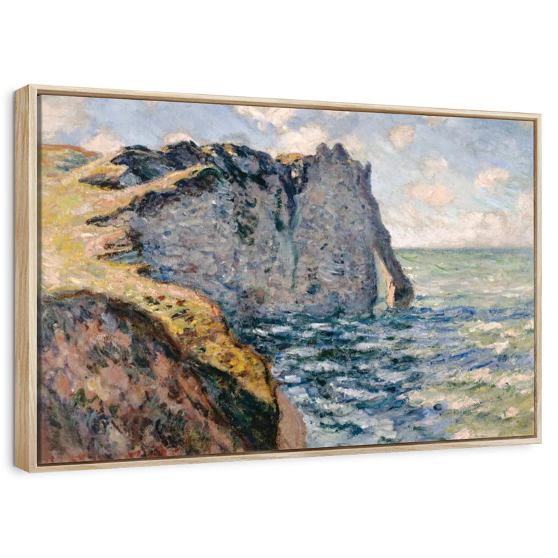 La falaise d'Aval Etretat, Cadre flottant en bois naturel, 40 po x 27 po