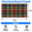 Serviette de plage classique à motif écossais 1 pièce, motif tartan douillet, microfibre polyvalente pour la piscine, les voyages et les activités de plein air, unisexe.