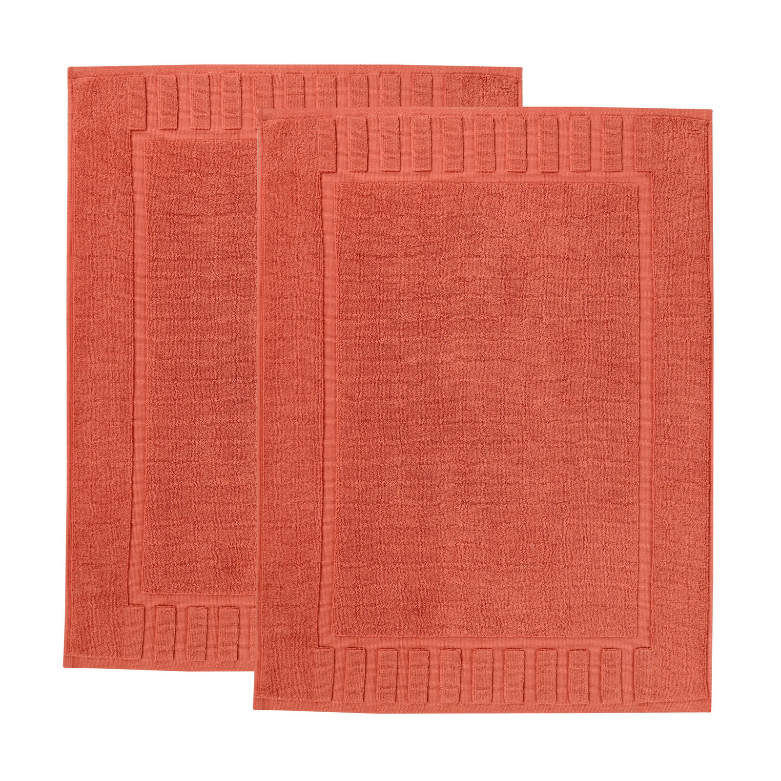 Pardue Cotton Bath Mat, Coral, Geometric