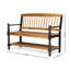 Banc Classic Imperial, design avec tablette, bois, finition avec accoudoirs noirs, siège d'une profondeur de 52,25 po, siège 17,75 po
