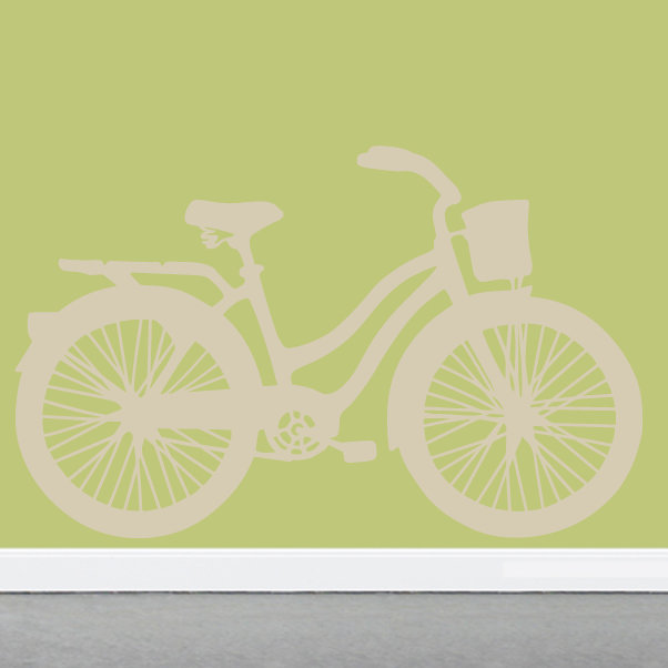 Adhésif décoratif vélo rétro, Beige