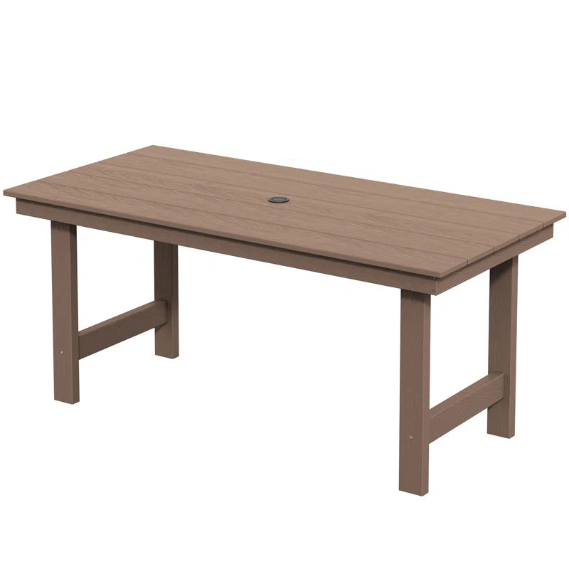 Kahn Reata HDPE Outdoor Dining Table, Brown