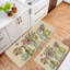 Tapis de cuisine floraux beiges, ensemble de 2 tapis de chalet pour coin cuisine et petit-déjeuner