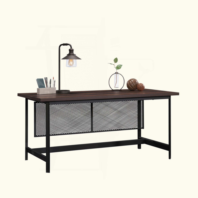 Bureau de table spacieux avec charge sans fil, parfait pour un usage domestique et professionnel.