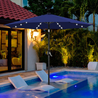 Harworth 10FT Patio Umbrella with 8 Ribs and 32 LED Lights