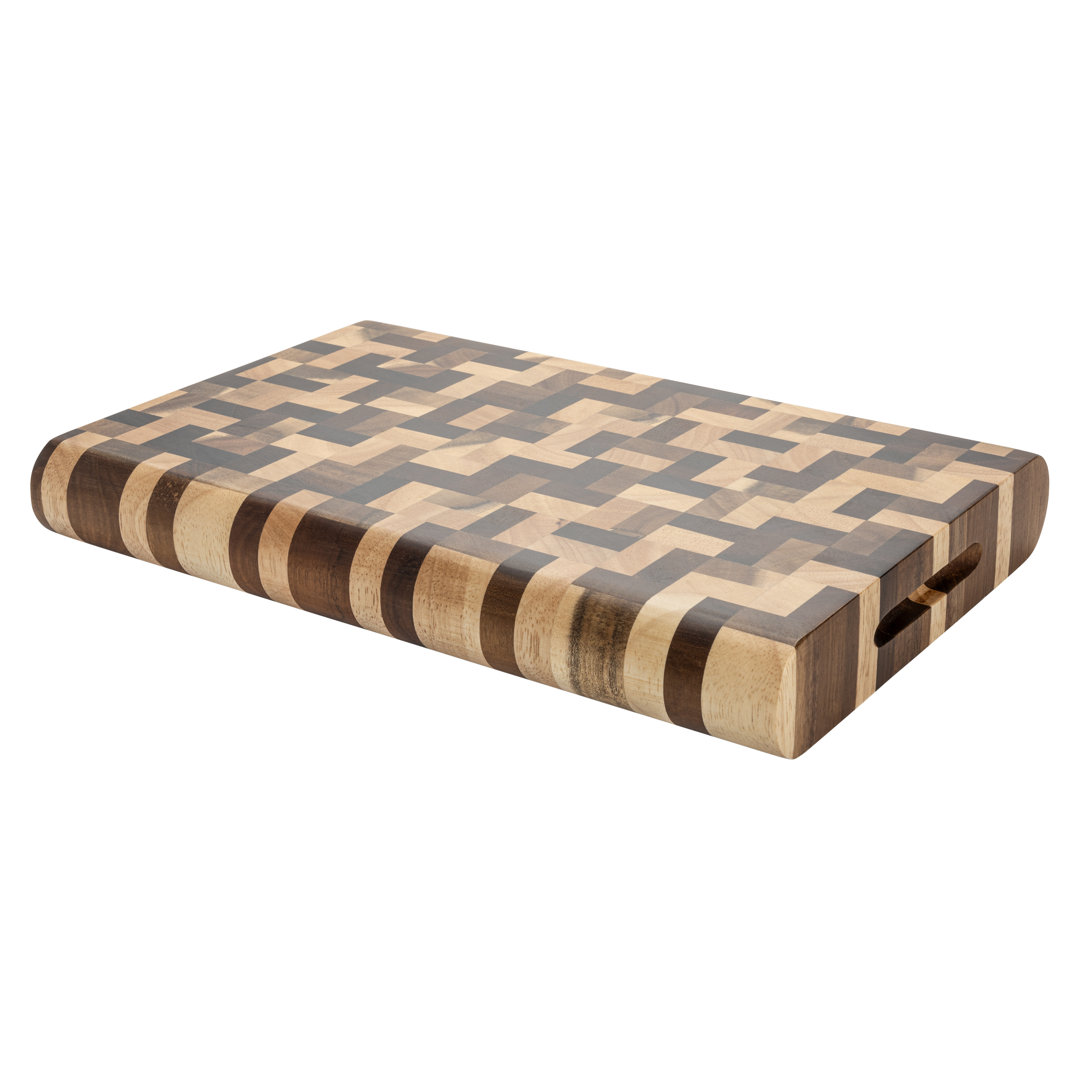 Rockingham Forge Multi-Wood Rectangular Curved Edge Chopping Board