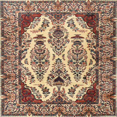 Tapis traditionnel rouge / beige