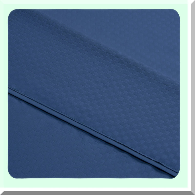 Checkered Microfiber Bedding Set - 3 Piece Embossed Sheet Set with Deep Pocket Fitted Sheet, Flat Sheet, and Pillowcase for Twin Size Bed