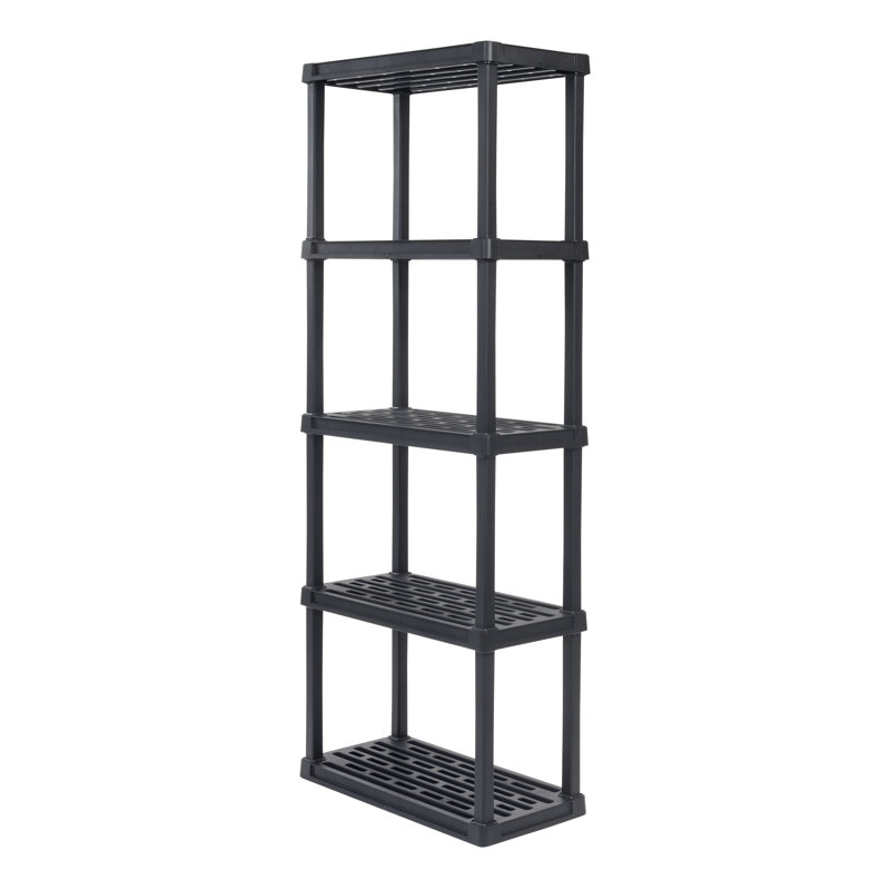Black 5-Tier Plastic Utility Storage Shelf