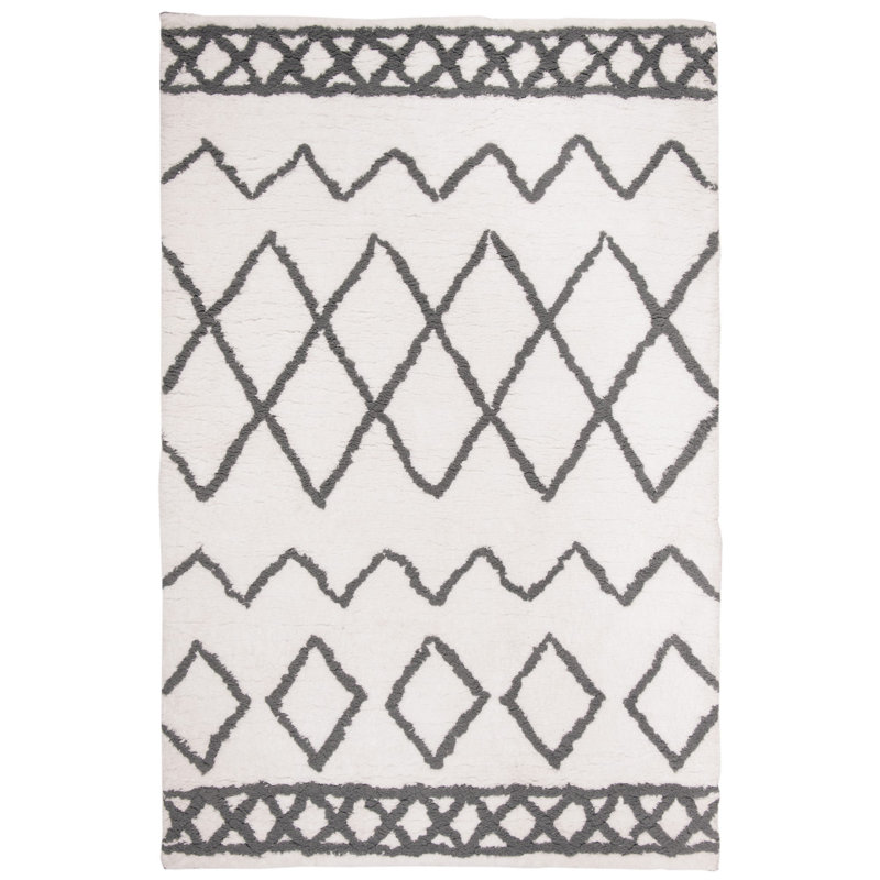 Boyland Shag Hand Tufted Performance Southwestern Rug, Rectangle 5' x 8'