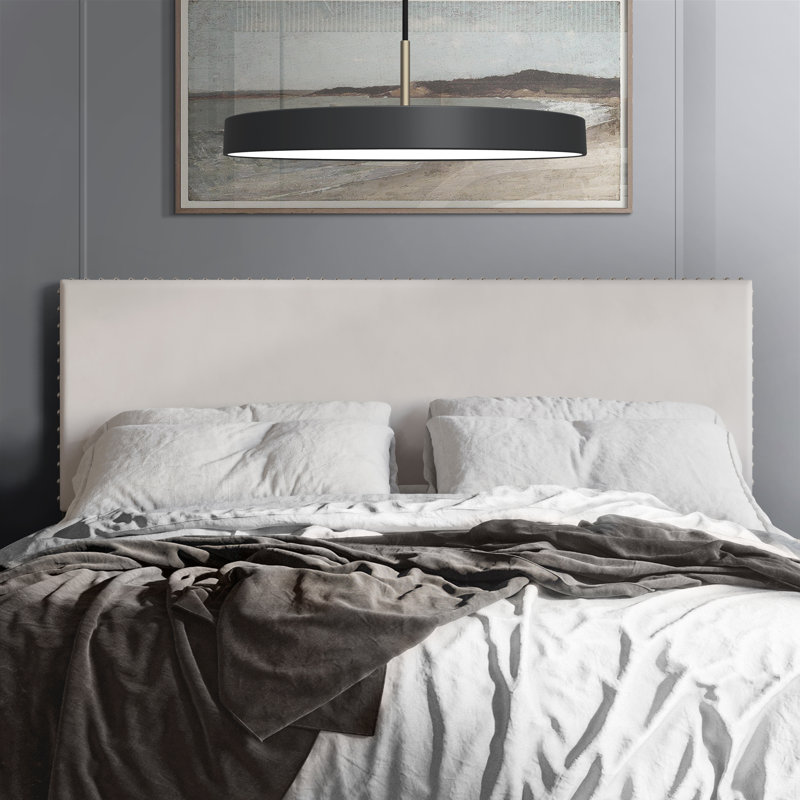 Tête de lit tapissier Haawa, Double, Velours beige