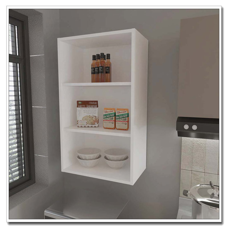 Armoire murale blanche avec rangement ouvert, Blanc