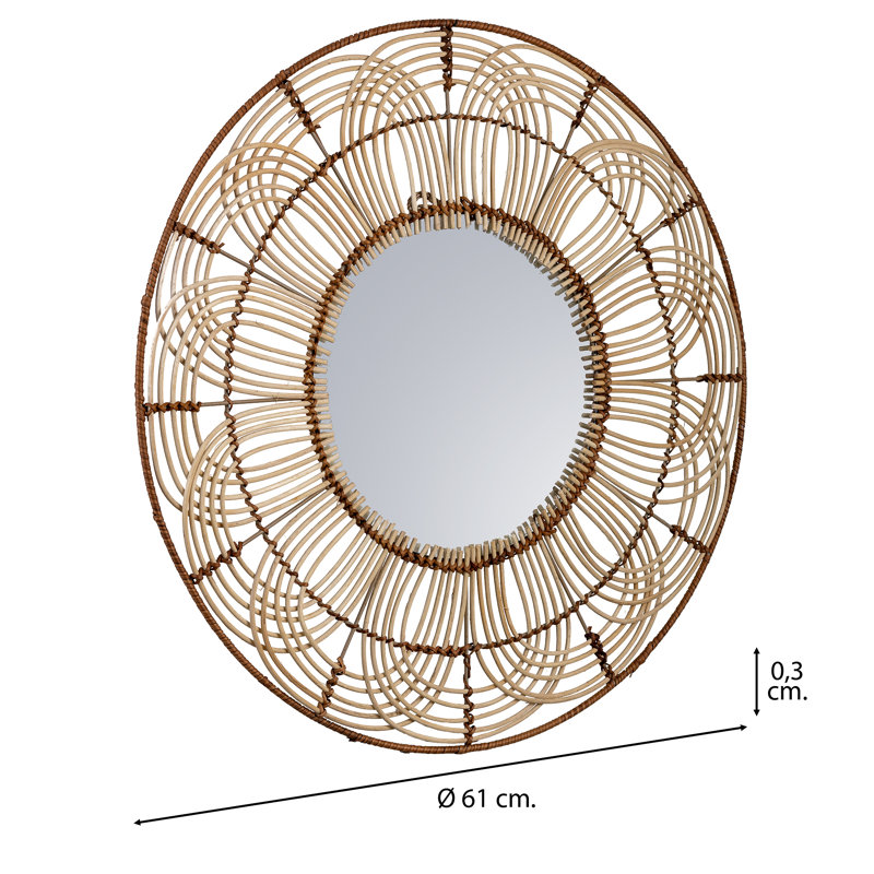 Crush Rattan Flat Wall Mirror