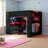 Full Size Wood Bunk Bed With Height-Adjustable Desk,Wardrobe,Ample Storage Space,And RGB Light,-1866692811