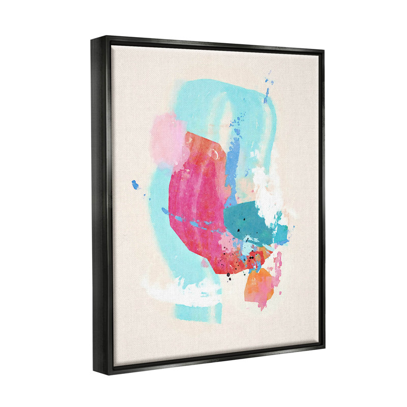 Art abstrait giclée encadrée par Suzanne Nicoll, H 21 po x l 17 po x P 1,7 po, Cadre flottant noir de jais