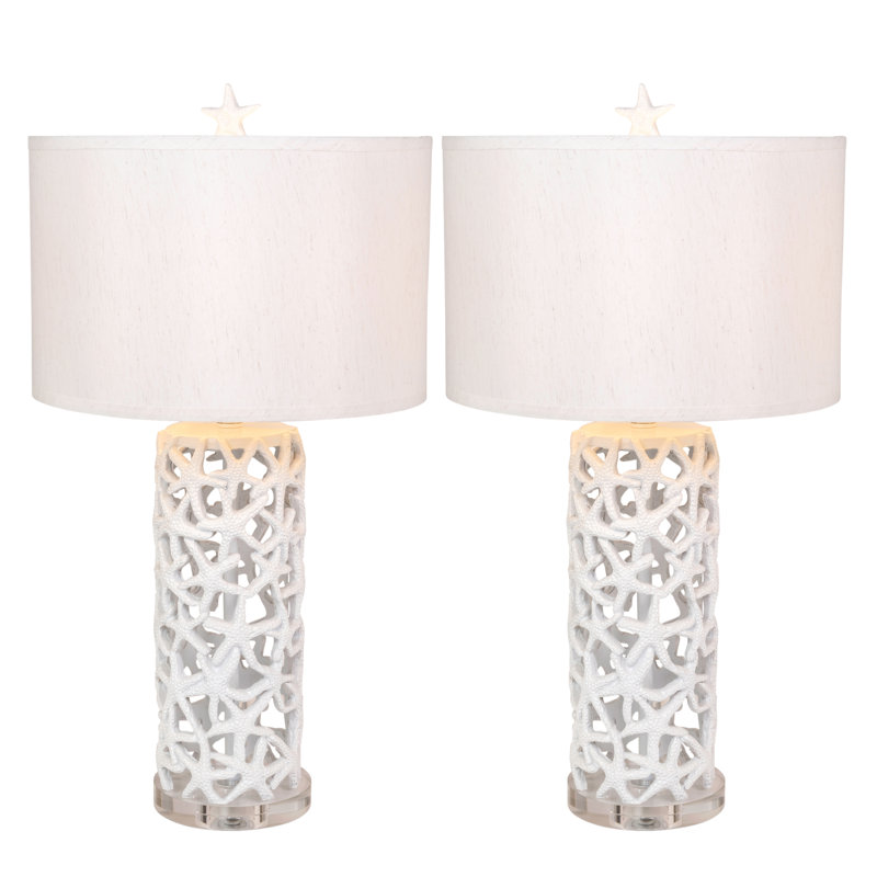 Darla - Ensemble de 2 lampes de table en polyuréthane 30 po - Finition blanche