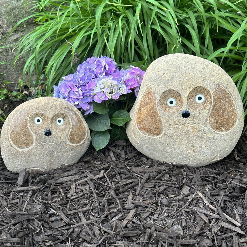 Famille de chiens Boulder 2 pièces 8 "12" Stone Age Creations