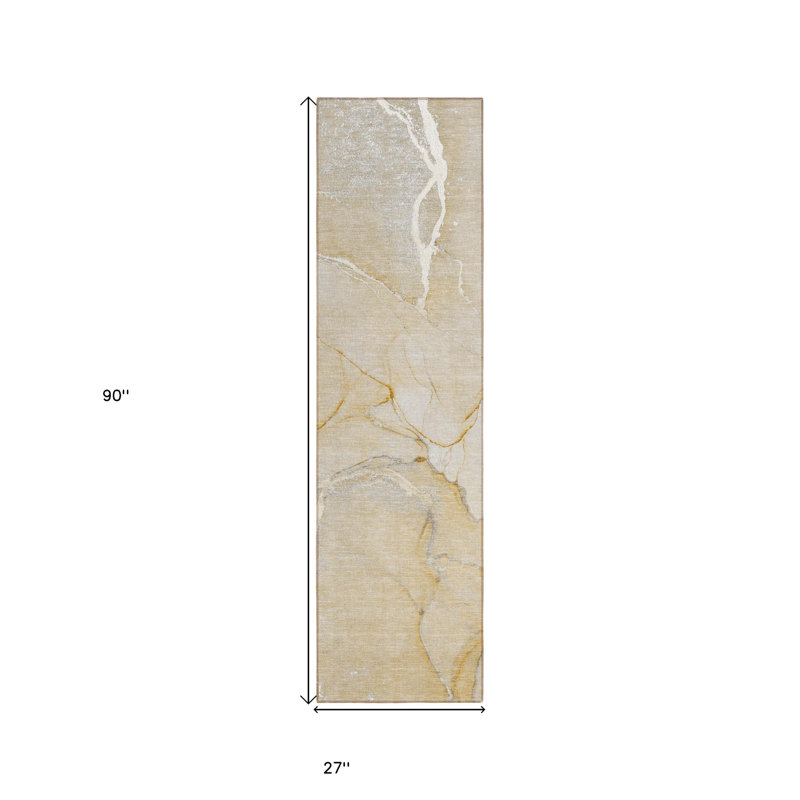Tapis de couloir beige beige
