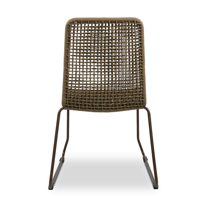 Knot Patio Dining Side Chair, Oxide /Latte 