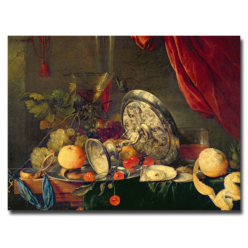Still Life Fruit and Silverware Canvas Art Print