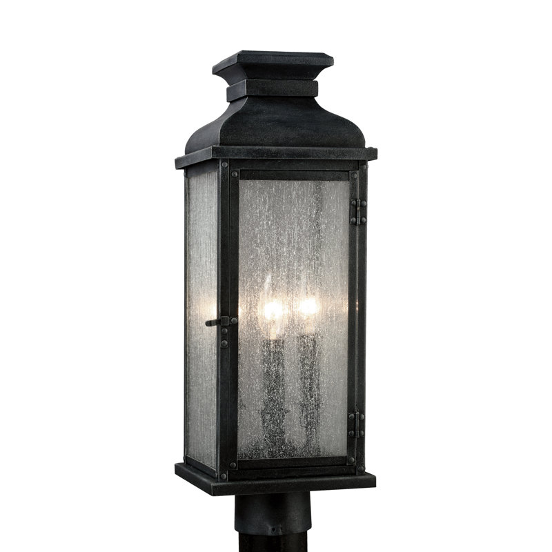 Pediment Post Lantern from Visual Comfort Studio, Dark Weathered Zinc