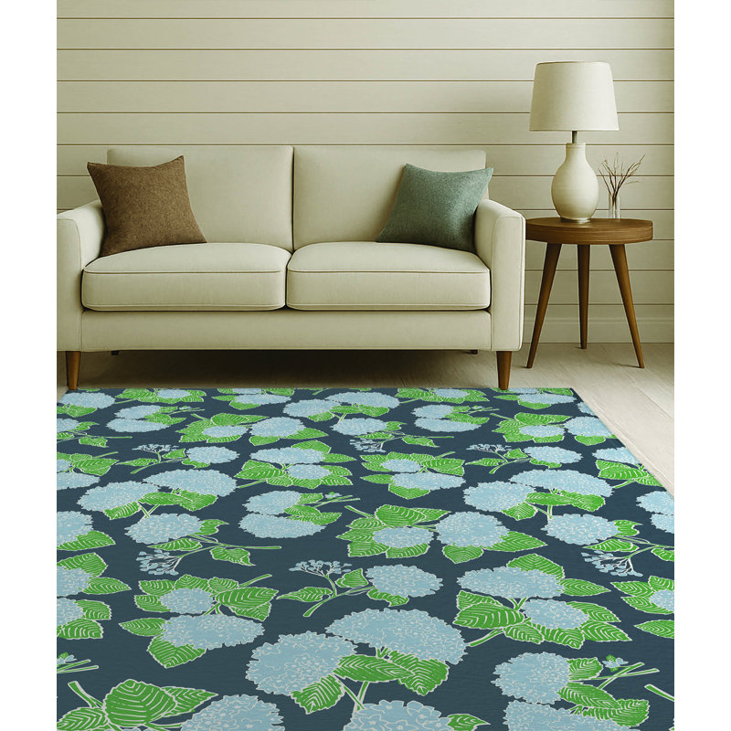 Hydrangea Low Pile Decorative Indoor Area Rug, Rectangle 2' x 3'