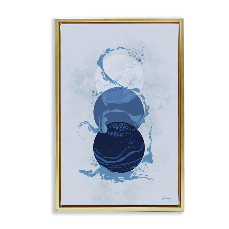  «Circles with Swirling Water Floater» par Ishita Banerjee, H 25 po x l 17 po, Or