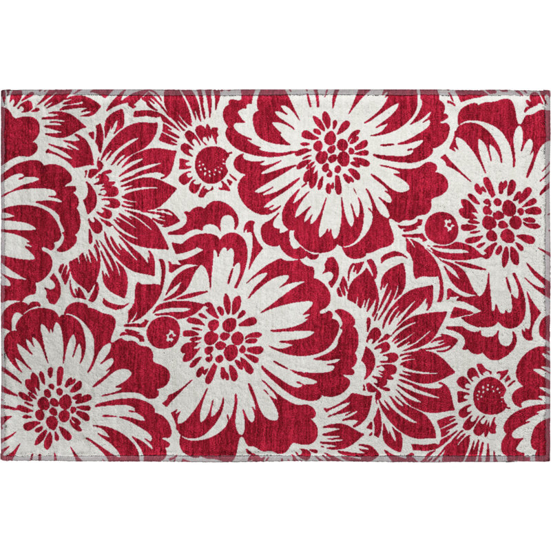 Tapis bourgogne de qualité supérieure Cerrito AMF551, Rectangle 1 pi 8 po x 2 pi 6 po