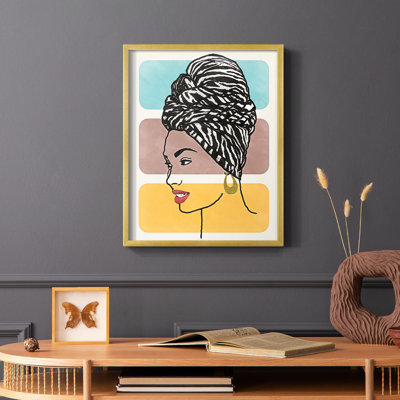 «Head Wrap II», reproduction encadrée - bois massif