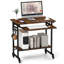 Table roulante pour ordinateur portable avec plateau à clavier coulissant et crochets-475338514