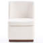 Fauteuil d'appoint rembourré avec accoudoirs à dossier plein et chaise demi-tonneau avec base en bois massif-864772986