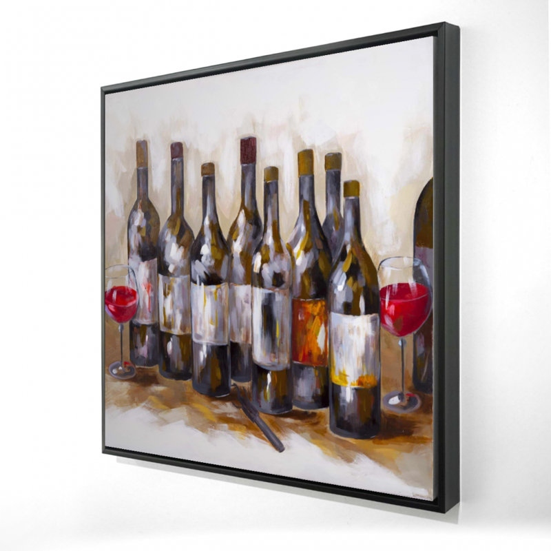 Toile encadrée de cuisine rouge vin rouge | Décoration intérieure
