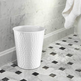 Hand Hammered Metal 1.8 Gallon Wastebasket Trash Can For Home Office Bedroom, Bathroom Decor