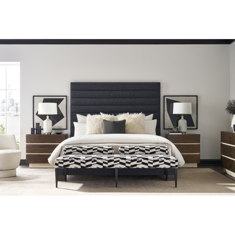 Jensen Upholstered Bench, Worthy Snow, Casa Blanca