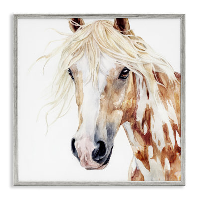 Majestic Mane Spotted Horse Framed Giclee, design by Svetlana Aleynikova