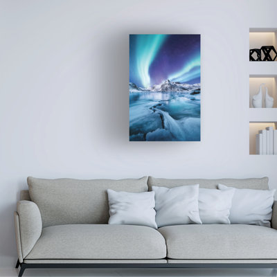 Landscape Northern Light Over Lake