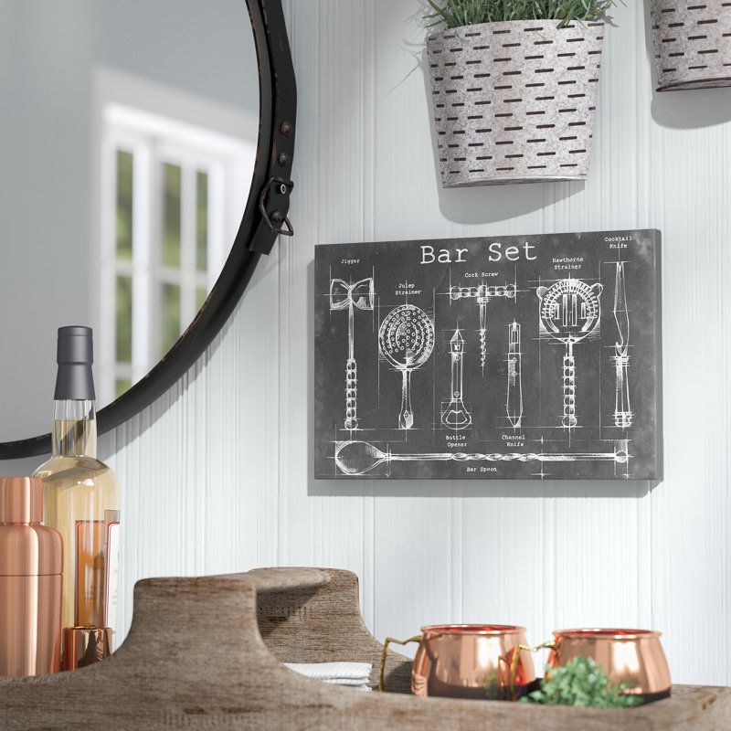 «Bar Set», estampe numérique sur toile tendue, H 8 po x l 12 po x P 0,75 po, Toile tendue