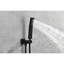 Douche de plafond noir mat. Tête en laiton de 16 po. Simule la pluie naturelle. La buse autonettoyante maintient la sortie d'eau propre. S'harmonise avec le tuyau standard américain. 14,93 po x 6,16 po, 11,84 po