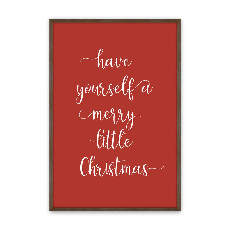 «Merry Little Christmas», reproduction d'art, 12 po x 16 po, Noyer