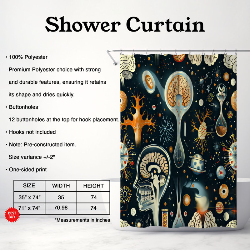 Rideau de douche Premium, H 74 po x l 71 po