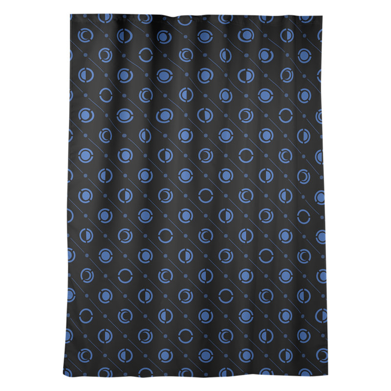 Panneau de rideau simple obscurcissant et isolant avec passe-tringle classique Moon phases, Noir / Bleu