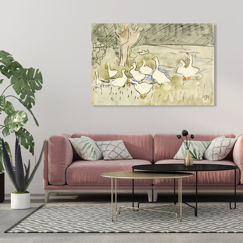 «Ducks» par Theo Van Hoytema - Peinture sur toile, H 36 po x l 54 po, Toile tendue, Sans cadre