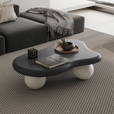 Table basse de 40 pouces en forme de nuage avec 3 pieds sphériques pour le salon