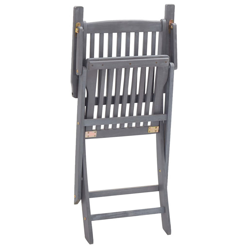 Lancaer Folding Patio Dining Side Chair, Grey